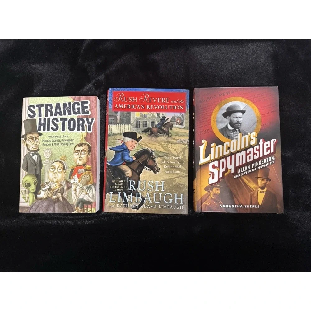 History Books For Kids Lot Of 3 Strange History, Lincoln's Spymaster, Rush Rev